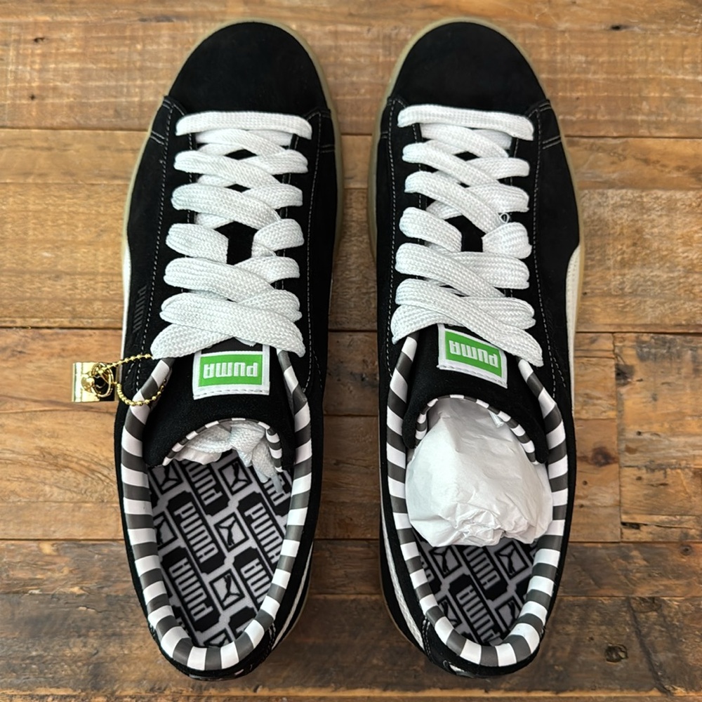 Black and White Puma Suedes with Gum Sole Limited edition size 12